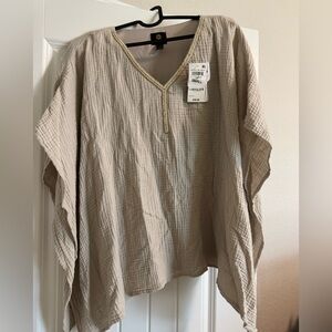 JM Collection Tan Casual Shirt